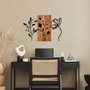 Wallity Triple Flowers - 383 Escultura de Pared de Madera y Metal